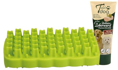 Snackmatte + 1x Tubidog Delikatess-Leberwurst Die Neue Spiel- und Beschäftigungsidee für kleine bis mittelgroße Hunde