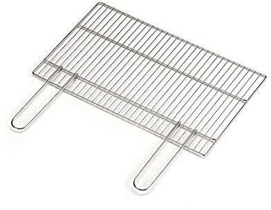 Ompagrill Grille de grillage pour rôtir barbecue, cheminée, poignées à tonnière verrouillables 67 x 40 cm