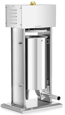 Forgast Insaccatrice Verticale Per Salsicce Elettrica 15l, Acciaio Inox, Cuscinetti e Ingranaggi In Acciaio Temprato, Velocità Regolabile, 4 Imbuti Inclusi, Ideale Per Casa o Ristorante