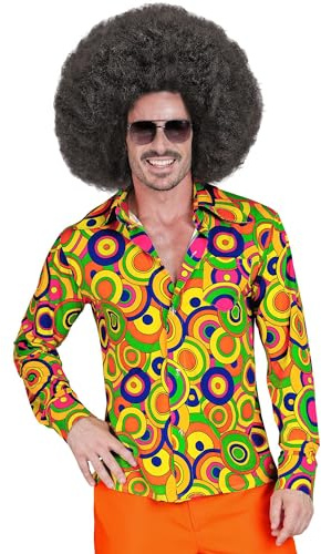 W WIDMANN Milano Mode Festive - Chemise années 70, Chemise pour Homme, Style Disco, Costumes de Carnaval