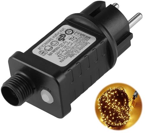 JIZZU Weihnachten Lichterkette Netzteil Transformator 31V 6W, LED Niederspannungs Transformator mit 9 Modi, Timer-Funktion, Ausschalten, IP44 Wasserdicht für Lichterkette Festoon Lichter