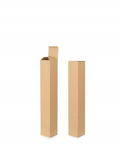 WePack 10 Stück Versandhülsen 650x150x150 mm Versandkarton lang und eckig 1-teilige Design Innenmaß Braun Versandrohr Versandrolle Faltkarton ohne Sperrgutzuschlag