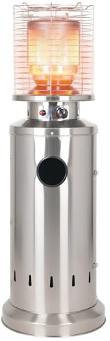 Marvin Stufa a Gas da Esterno, Riscaldatore Gpl Portatile con Ruote FIRE, Bruciatore Riscaldante Arredo, per Terrazzo Patio Giardino Locali Ristoranti Bar, In Acciaio Potenza 13 Kw (Acciaio Inox)