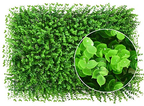 Paneles de boj Artificial, 20 Unidades, seto topiario con protección UV, Fondo de esteras de vegetación de Pared Falsa para decoración de Exteriores, Interiores, Jardines, Patios y Balcones