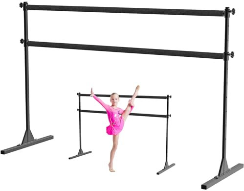 BeneLabel Ballettstange Freistehend, 10 Höhenverstellbare Schwerlast Stoffumwicklung Tanzbar für Kinder Erwachsene Zuhause Workout Fitness Yoga Stretchstange,180 x 71cm