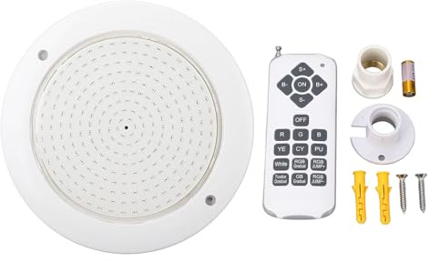 Topyond poolbelysning, RGB -poolljus, 12V 18W ABS PC IP68 Vattenprov undervattens nedsänkt ljus med fjärrkontroll, poolbelysning för ingroundpool