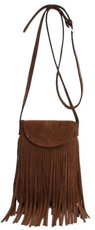 Floerns Women's Hobo Tassel Trim Crossbody Bag Western Cowboy Hippie Shoulder Bag Brown One Size