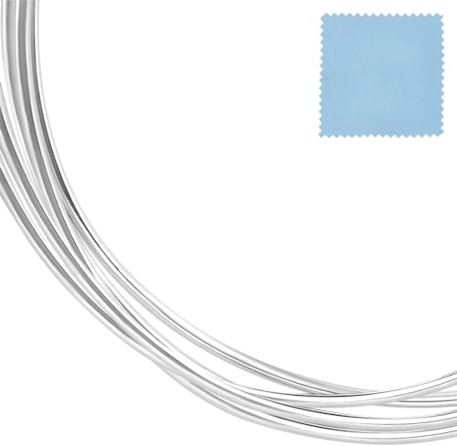 Beebeecraft Filo D'Argento Sterling Da 1.5 m 925mm Morbido Sottile Rotondo Flessibile Morbido per La Creazione di Gioielli Perline Fai Da Te