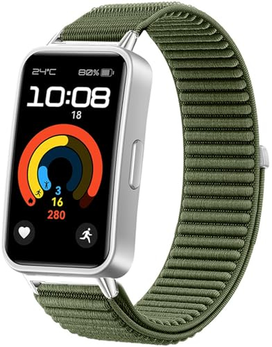Issinlky nylonarmband kompatibelt med Band 8/9/10, elastiskt sportarmband för Band 8/9/10 kvinnor män