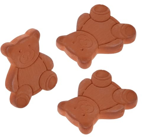 LIFKOME Ammorbidente Alimentare in Terracotta a Forma di Orso 3 Pezzi, Regolatore di umidità Riutilizzabile per Contenitori per Alimenti in Cucina e Conservazione Biscotti Marshmallow