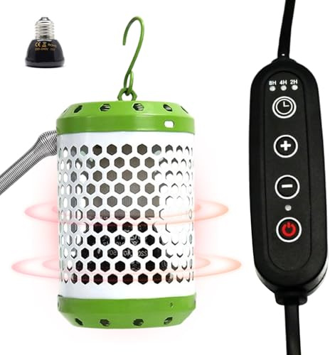 Chauffage Pour Cage À Oiseaux,Ampoule Économe en Énergie avec Protection de Sécurité | Lampe Chauffante Anti-Échaudage | Pour Les Reptiles Les Serpents Les Lézards Les Grenouilles Les Perroquets Les