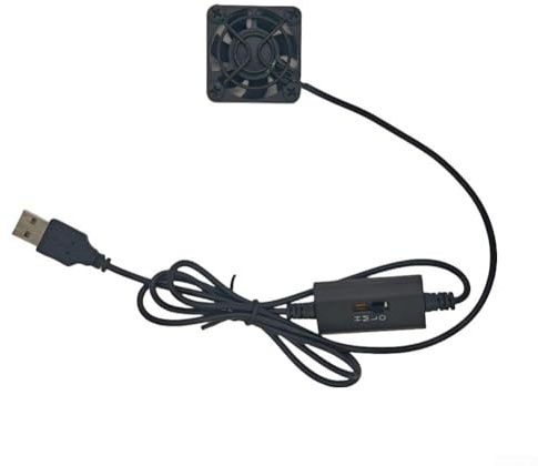 USB-fläkt, 40 mm mini PC-kylfläkt med 3 justerbara hastigheter för förbättrad värmeavledning, kompakt design med metallkylfläns, för bärbara datorer, routrar och spelenheter (B)