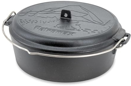 Petromax Dutch Oven Essential Line - Topf für den täglichen Gebrauch, aus Gusseisen für Induktion, Gas, Backofen, Grill oder Lagerfeuer. Kochen, Backen, Grillen, Braten (5,5 L)