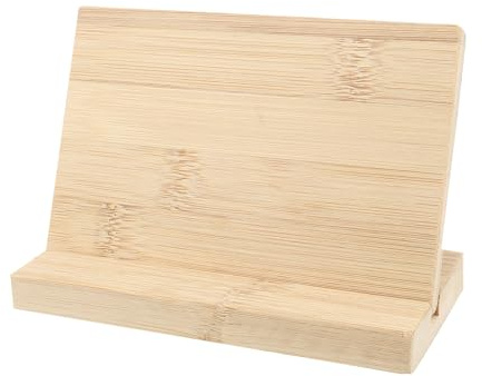 ARTIBETTER Plaque Nominative en Bambou Vierge avec Base 15 Cm, Tableau D'identification Bureau Solide, Panneau de Présentation Polyvalent pour Codes de Paiement et Affichage Professionnel
