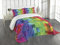ABAKUHAUS Bunt Tagesdecke Set, Rainbow Color, Set mit Kissenbezug Maschienenwaschbar, für Einzelbetten 170 x 220 cm, Gelb Rot