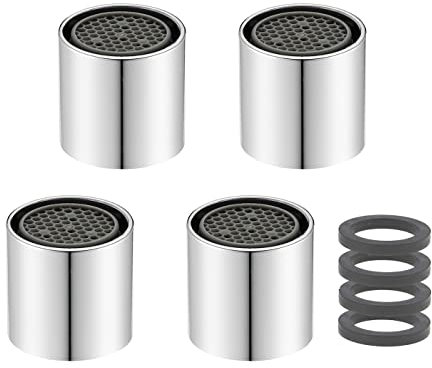 Chedin M16/M18/M18,5/M20/M22 Strahlregler Mischdüse Luftsprudler, 4-teiliges Set Wasserhahn Bubbler, Mischpatrone Armaturensieb, Honeycomb Auslauf des Wasserhahns verchromt - interner Thread (M16)