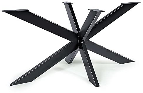 Magnetic Mobel Tischgestell Spider Tischbeine Kreuzgestell Schwerlast Tischkufen Stahl Metall Esstisch Schreibtisch Konferenztisch - Für Glastischplatten (Schwarz, 120x70 cm)