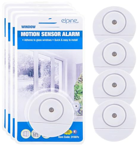Pack Of 4 Motion Sensor Alarms - Window Motion Sensor Alarms With Loud Sirens | Quick & Easy To Install | Ideal For Home, Office, Shed & Many More | Security, Protection, Long Lasting Detectors