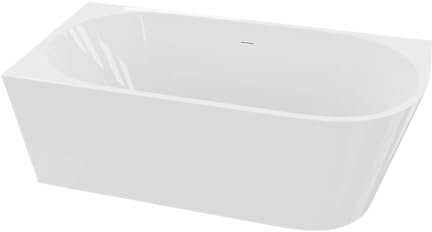 LAVITA Freistehende Eckbadewanne Caldera Rechte 1600 Acryl 160x75x58 cm Badewannen Rechteckige Form Moderne Acryl-Wanne Freistehend 2 Personen 250 L Antimikrobielle Beschichtung Weiß Glanz