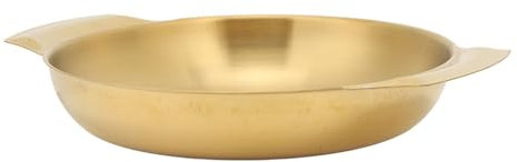 Pentola per Paella a Doppio Orecchio Padella per Paella in Acciaio Inossidabile Pulizia Facile Riscaldamento Uniforme Pentola per Doppio Orecchio Padella a Fondo Piatto (21, 5 cm