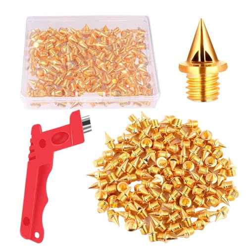 Puntas de zapatos de golf, clavos para zapatos de pista, acero inoxidable – Pistas de larga distancia con llave, cañón de metal – Accesorios para zapatos de uñas para saltar de gran distancia