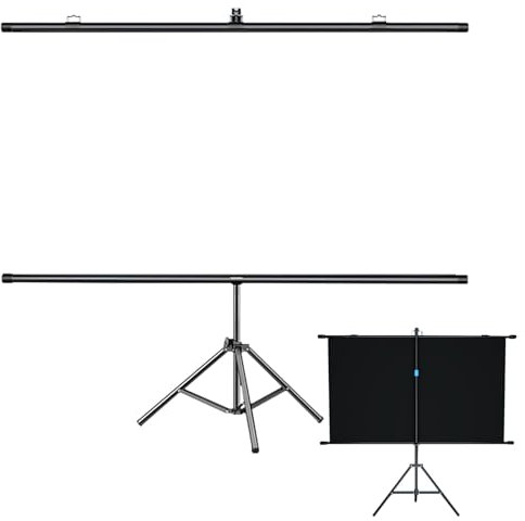 Pantalla de proyector con soporte, pantalla de película móvil con bloqueo automático, pantalla de película HD, marco fijo para cine en casa, patio, fiesta, noche de cine (72 pulgadas (4:3))