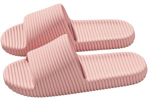 MUQGAOP Zapatillas de casa con suela gruesa zapatos de ducha zapatos suaves para interior sandalias ligeras para exterior para hombres y mujeres Rose Size 38-39 EU