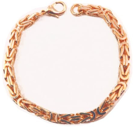 Tendenzalia Bizantiner kungligt armband kvadratisk original italiensk kedja 18 k rosé guldpläterad 5 mm bred längd 24 cm