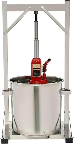 Pressa manuale idraulica per frutta, capacità 22 l, per mele, uva, formaggio ed erbe aromatiche, con vassoio antigoccia