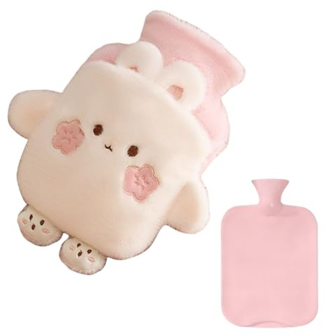 Plush Heat Companion, Animal Shape Hot Water Bottle, 1L Capacity Warmer with Soft Cover, Hand Warming Pouch, Bed Warmer with Cute Design, Hot Water Bag for Office Travel