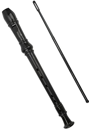 Karlak 6-håls Sopraninstrument i Tysk Stil för Barn med Lätt Fingersättning, Perfekt Present för Barn, Svart ABS-material