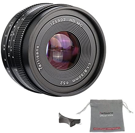 7artans F1.8 APS-C - Lente Fija Manual de 50 mm para cámara Sony E-Mount sin Espejo como Sony A6500 A6300 A6000 A5100 A5000 NEX-3 NEX-3N NEX-3R NEX-C3 NEX-F3K NEX-5K