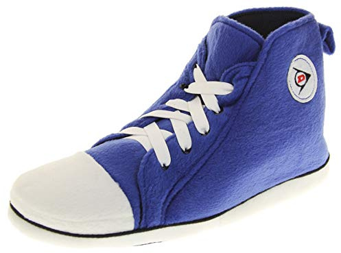Dunlop Mens High Top Sneaker Warm Fleece Novelty Slippers Trainer Slipper Boots Black Blue Red Size UK 8 9 10 11 12 UK