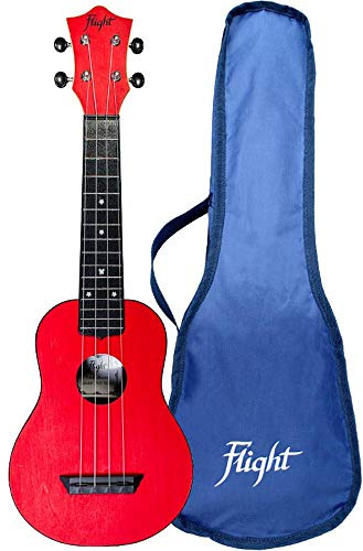 Flight - Serie Travel - Soprano - (TUS-35RD) - Ukelele de 4 cuerdas, color rojo