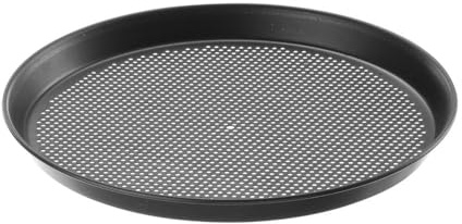 HENDI Perforerat pizzaplåt, bakplåt, pizzapanna, perfekt för jämn pizzabakning, ø 280 x (H) 25 mm, kolstål