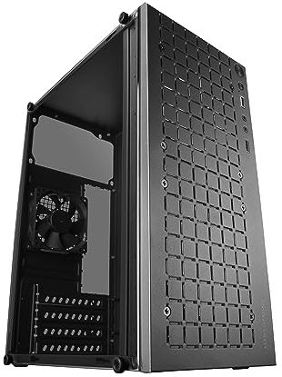 Mars Gaming MC-1000, Compact MicroATX Case, Metal-Mesh Front Design, Full Side Window, 1x Ultra-Silent FDB 80mm Fan, Black