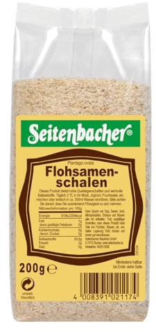 Seitenbacher Ciotole di semi di psillio I Plantago ovata I puro trattamento intestinale I gestione del peso I dieta I sostituti dell'uovo I (10 x 200 g)