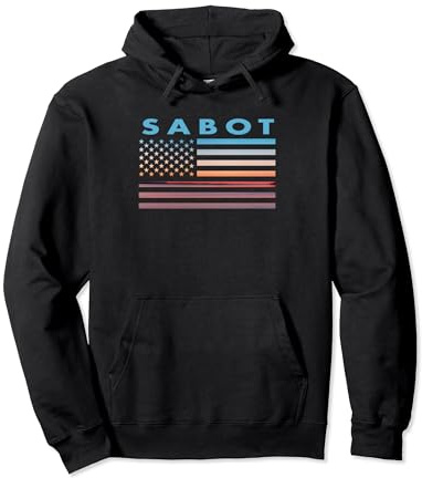 Vintage Sunset American Flag Sabot, Virginia Pullover Hoodie