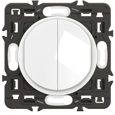 LEGRAND - Interrupteur Va-et-Vient + Poussoir Céliane - Commande d'Eclairage Silencieuse - A compléter avec une plaque - Blanc
