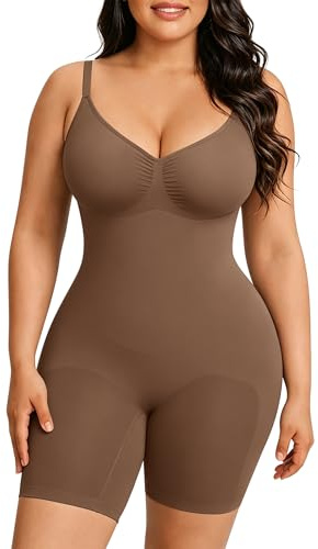 Feelingirl Sömlösa Shapewear för Kvinnor Overbust Bodysuit Mage Kontroll Helkroppsformare Tummy Away Höftlyft med Justerbar Rem