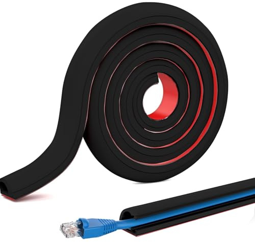 Cubierta de gestión de cables flexible pequeña, canal de cable de tierra, desmontable libremente, 5m x 15mm de puente de tubería de tierra, protección de cable de tierra para hogar, hotel, oficina