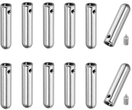 PATIKIL 12 st skosnöre spetsar med skruv, legering 25 mm cylindriska aglets skor spetssnören ändspets lock ersättning