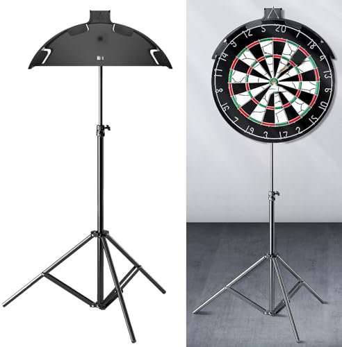 Dartständer 84-194cm Höhenverstellbar Ständer für Dartscheibe,Klappbar Dartboard Halterung,Dartboard Ständer 3KG,Kompatibel mit 17-18 Zoll Klassische und Elektronische Dartboards