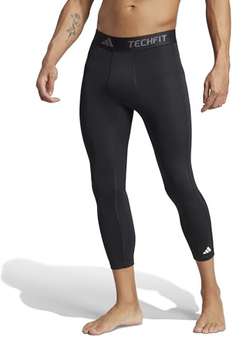 adidas Homme TECHFIT Compression Training 3/4 Tights, black, L Tall