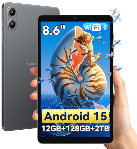 Blackview Link2 8 Zoll Tablet Android 15, 1340 * 800 Display, Mini Tablet Gaming, 12GB RAM + 128GB ROM/1TB TF, Gemini AI 2.0, Face ID, Widevine L1/5G WiFi/5000mAh/8MP+5MP/GPS/OTG/OTA/Bluetooth 5.0