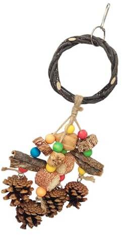 Hrtyvhin Giocattolo Multifunzionale per Uccelli, Perline a Forma Naturale, Esercizio da Masticare, Arrampicata per pappagalli, Colorata, Frutta Stellata, Giocattolo per Uccelli