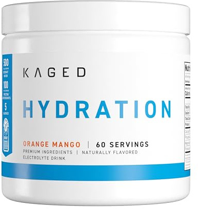 Kaged Daily Hydration | Sugar Free Electrolyte Powder Drink Mix for Men and Women | 60 Servings