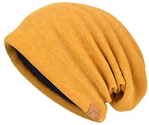 VECRY Men's Cotton Beanie Slouch Skull Cap Long Baggy Hip-Hop Winter Summer Hat (Ginger)(Size:M)