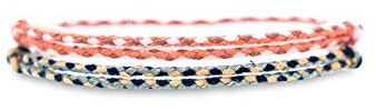 Made by Nami Pulsera Boho Surfer Set de 2 para Mujer y Hombre - Accesorios para Fiestas y de Playa - Hechos a Mano - 100% Resistente al Agua y Ajustable (Rojo y azul)