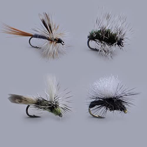 Flugfiske torra flugor/ett dussin 14#/Caddis fallskärm/DORATO Hares öra/älg hari/GRIFFITH'S GNAT/HEMMINGWAY/fallskärm Adams/Royal Coachman/PEG's Midge (fallskärm Adams)